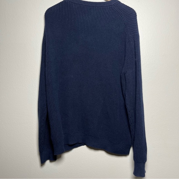 J.Crew Mercantile Men's Waffle Knit Crewneck Sweater‎ XL Navy Blue Pullover - Picture 8 of 9